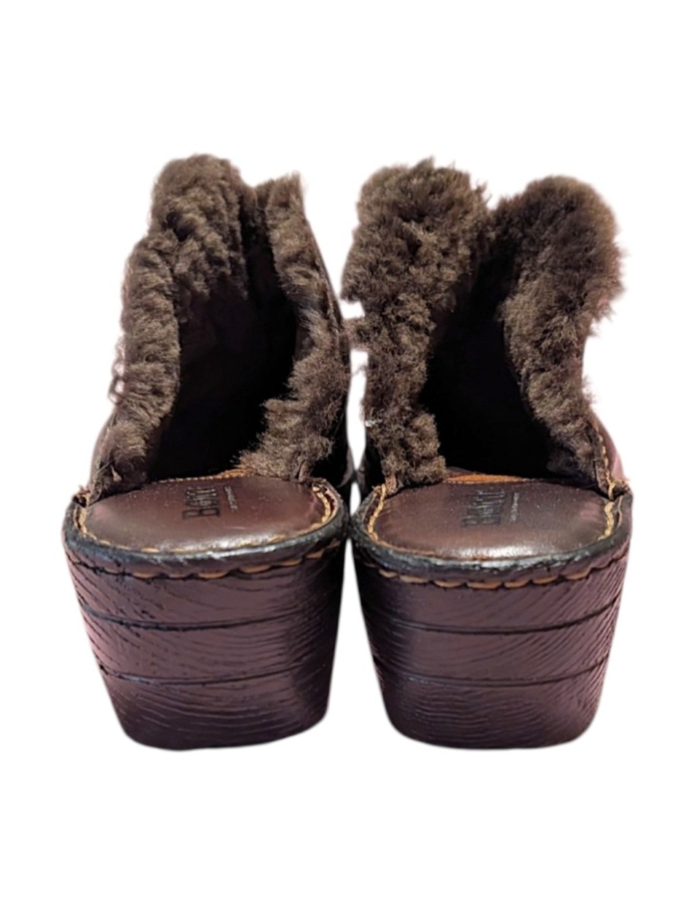 Born Brown Faux Fur Lined Mule Clogs - Picture 5 of 9